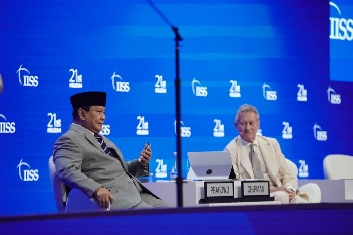 Menteri Pertahanan (Menhan) RI Prabowo Subianto saat menjadi pembicara di Shangri-la Dialogue ke-21 tahun 2024 di Singapura, Sabtu (1/6/2024). 