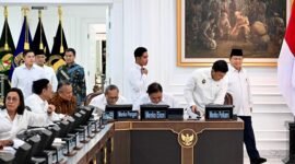 Presiden RI Prabowo Subianto saat membuka Sidang Rapat Paripurna di Istana Negara. (Facebook.com @Setkab RI)