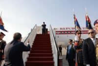 Presiden Mesir Abdel Fattah El Sisi secara langsung mengantar keberangkatan Presiden RI Prabowo Subianto ke bandara menuju Doha, Qatar. (Dok. Tim Media Prabowo)